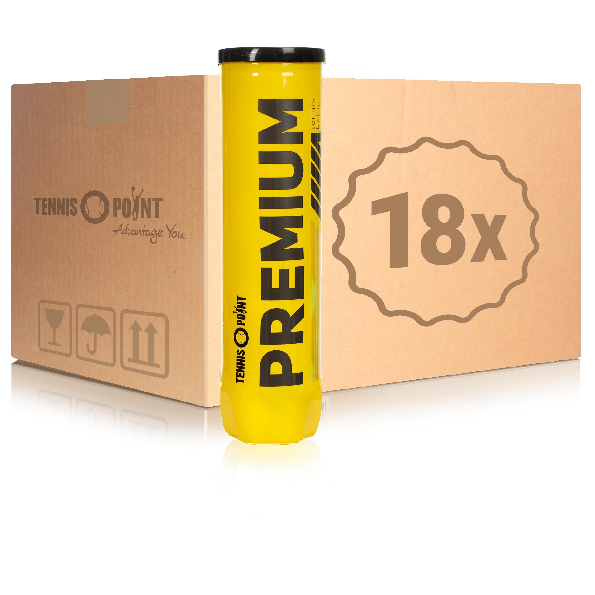 Tennis-Point 18 tubes de 4 Premium En carton