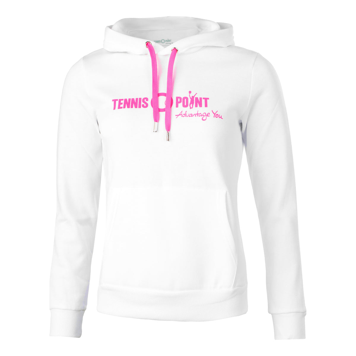 Tennis-Point Logo Sweat à capuche Femmes - blanc, pink