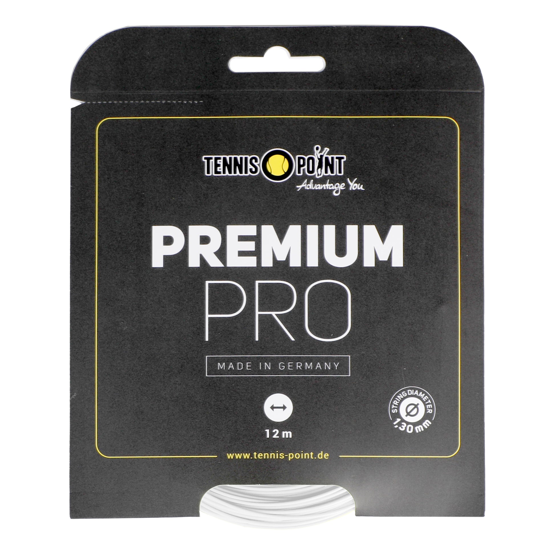 Tennis-Point Premium Pro Cordage En Garniture 12m-Blanc