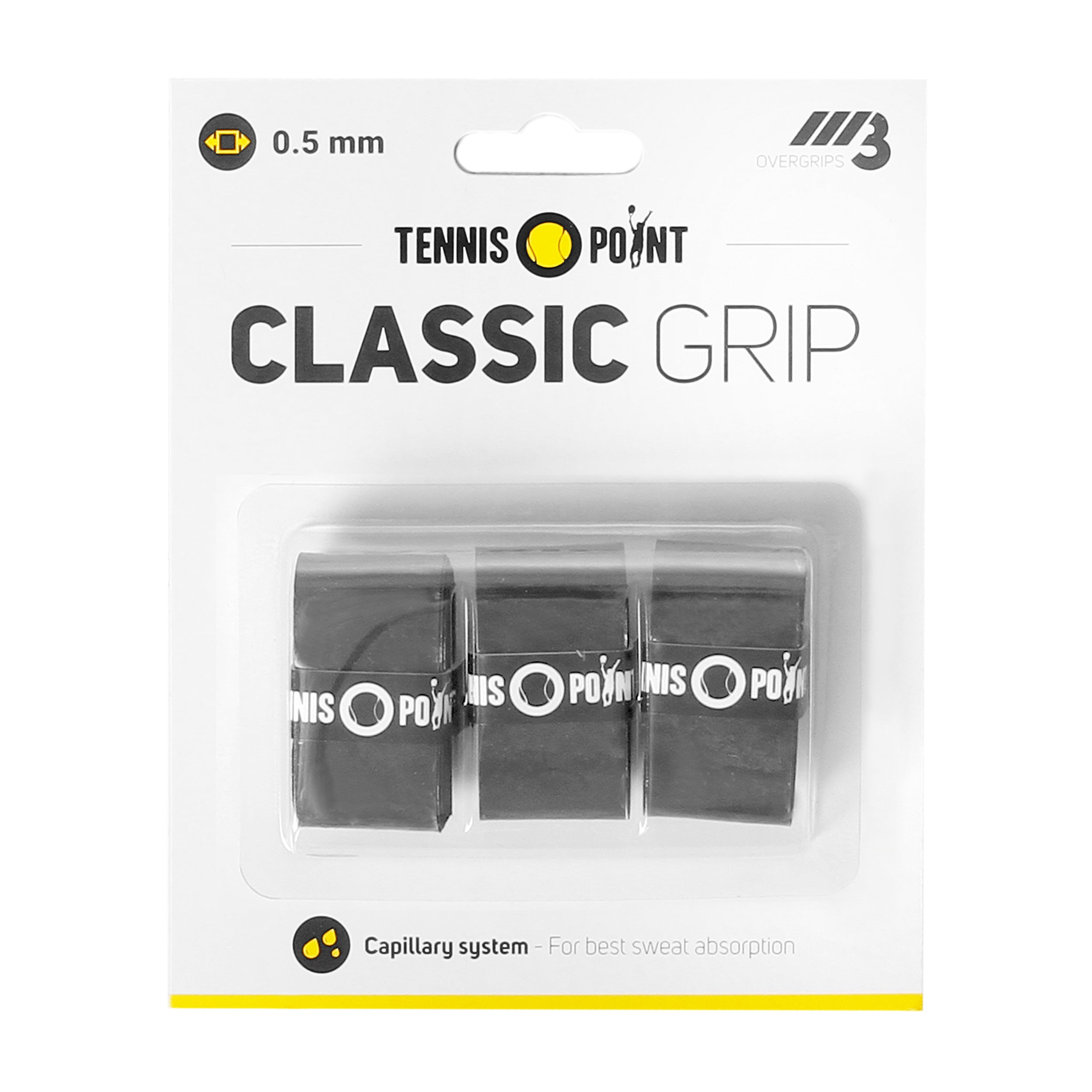 Tennis-Point Classic Grip Pack de 3 - noir