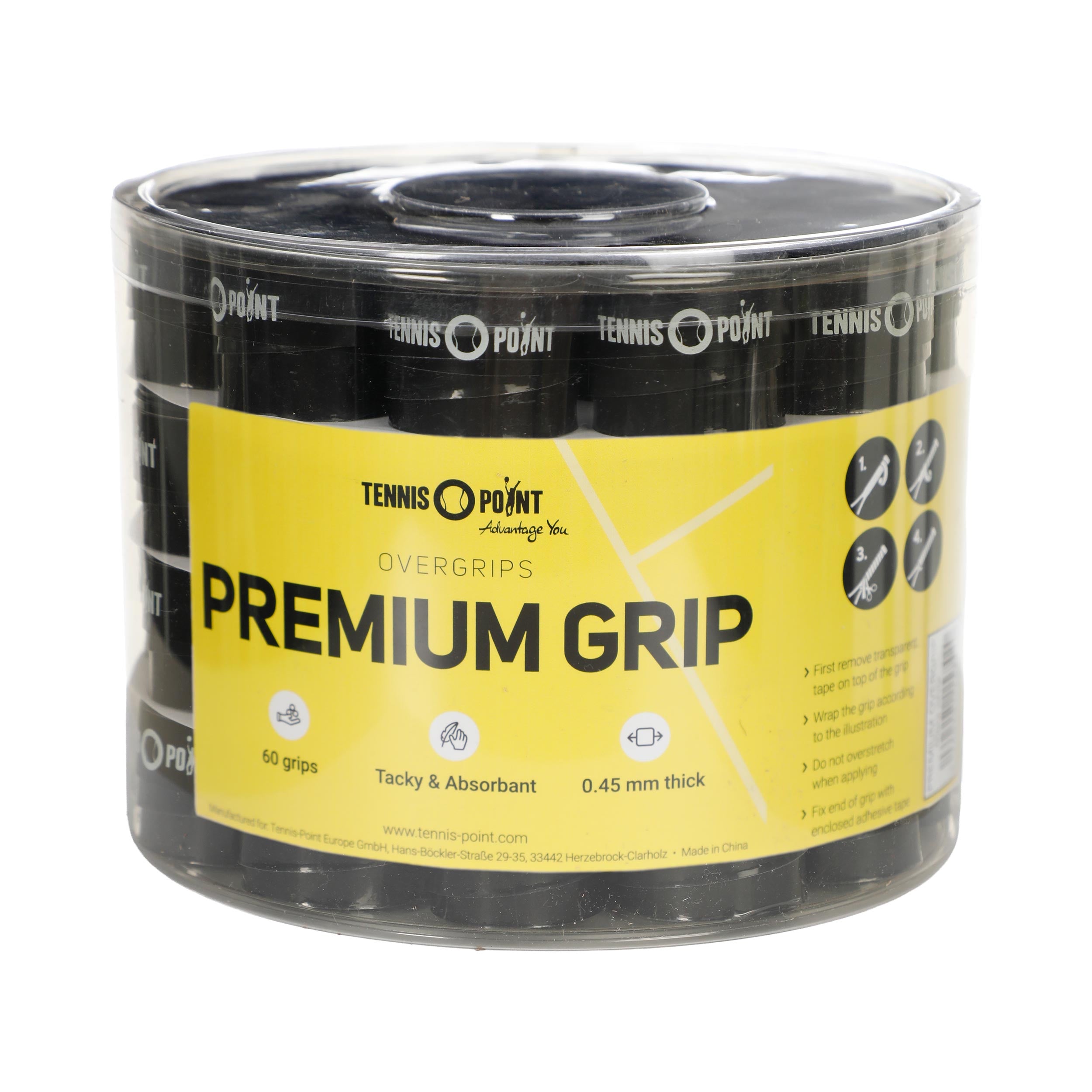 Tennis-Point Premium Grip Pack De 60-Noir