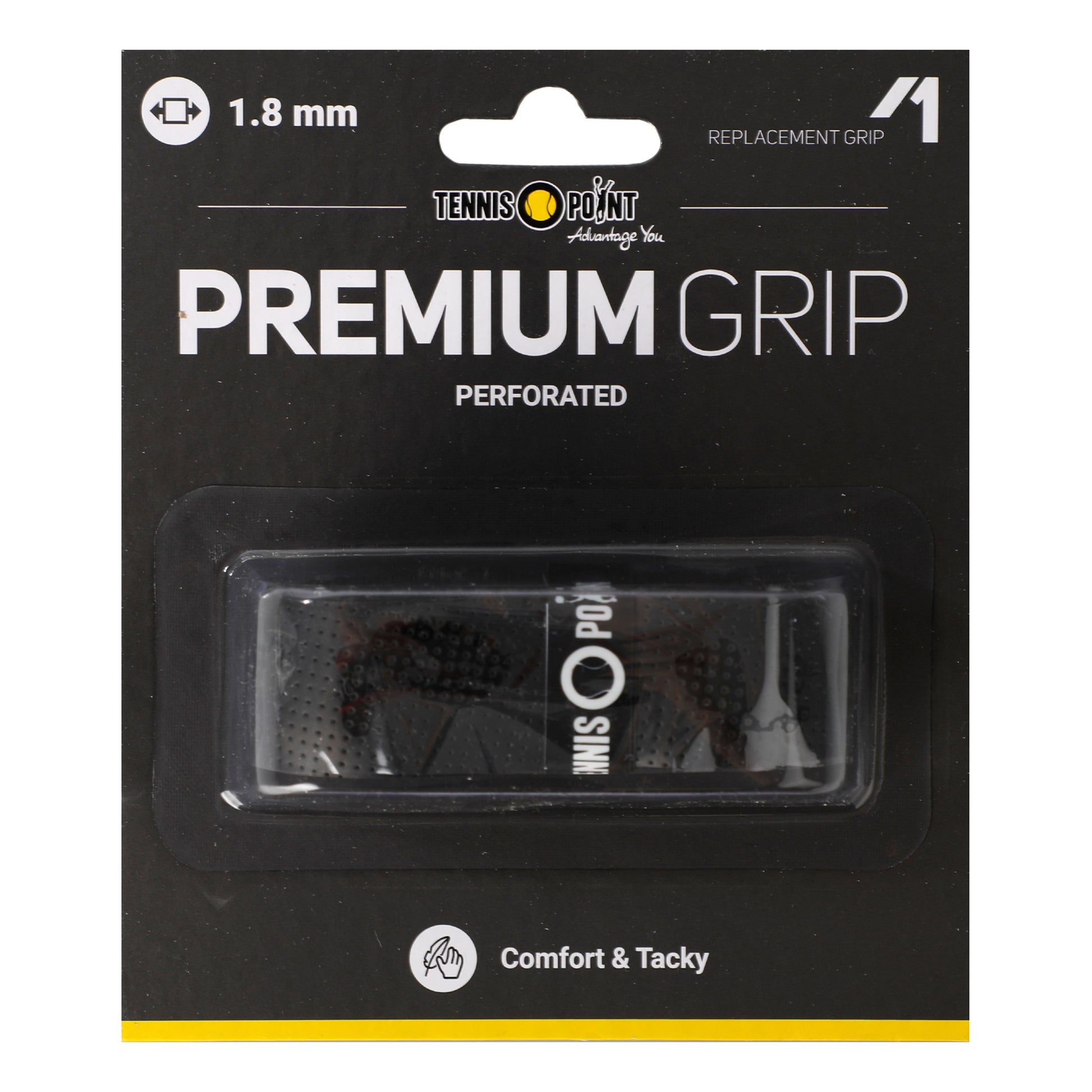 Tennis-Point Premium Grip Perforated Pack 1 Unité-Noir