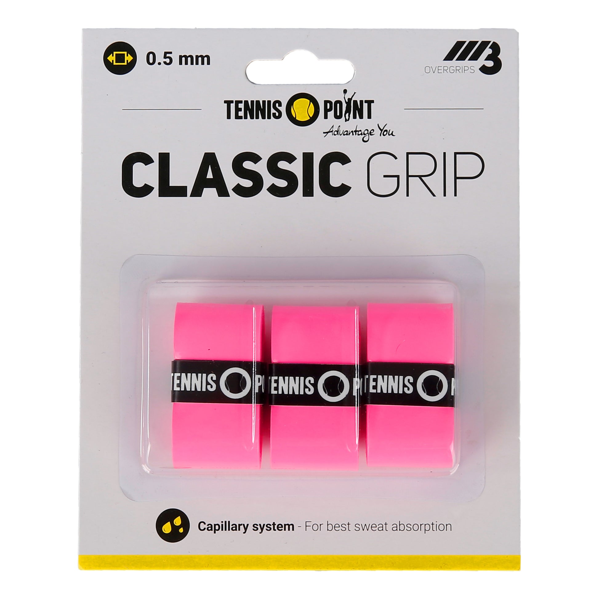 Tennis-Point Classic Grip Pack de 3 - pink