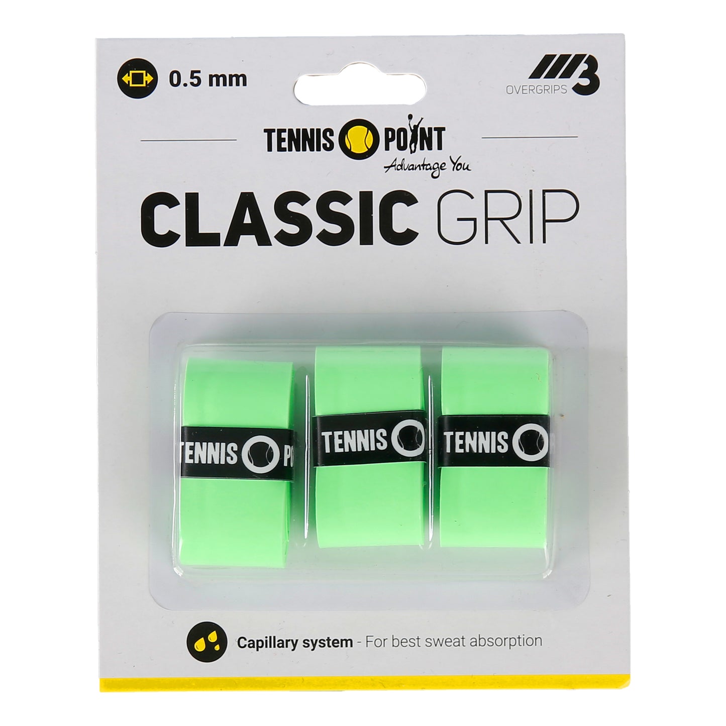 Tennis-Point Classic Grip Pack de 3 - vert