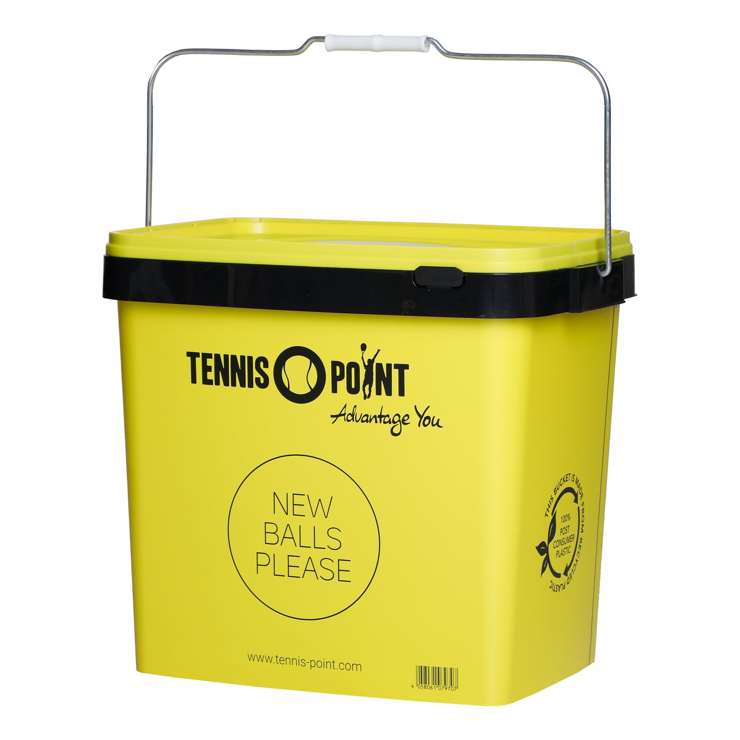 Tennis-Point Seau À Balles Avec Couvercle, Tube Carré-Jaune