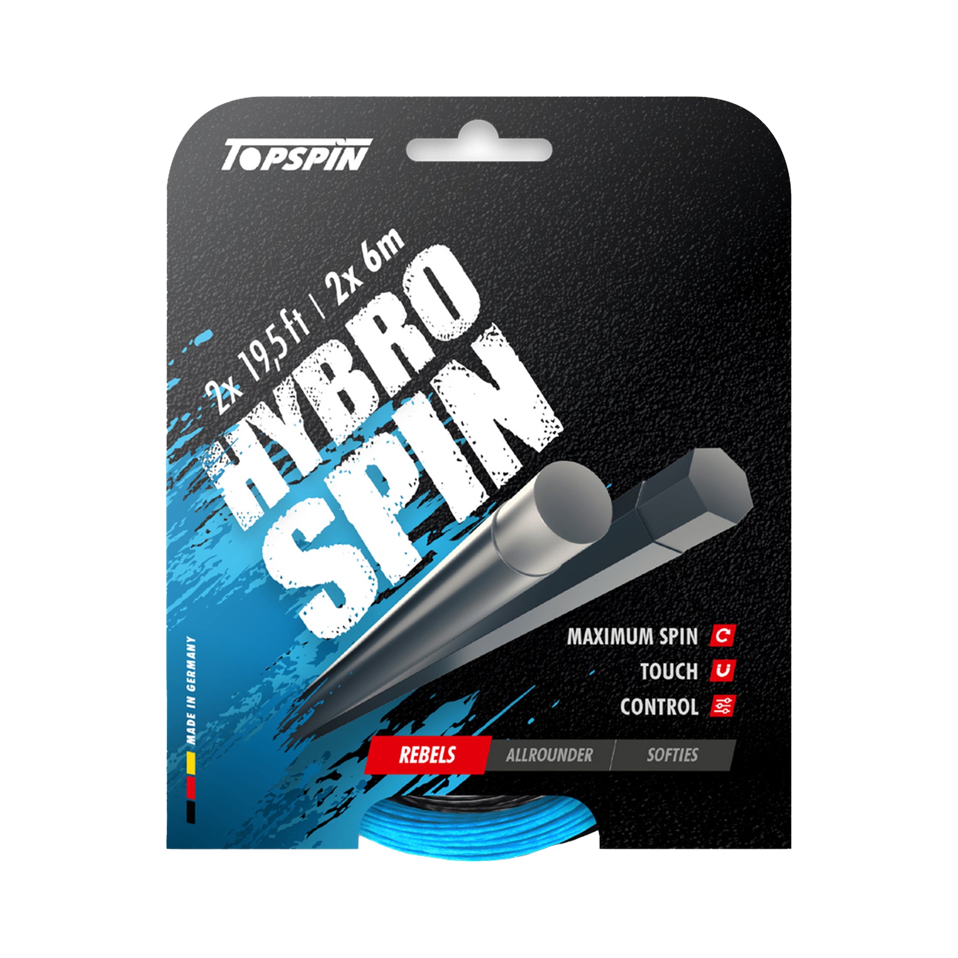 Topspin Hybro Spin 2 X 6m Cordage En Garniture-Bleu Clair