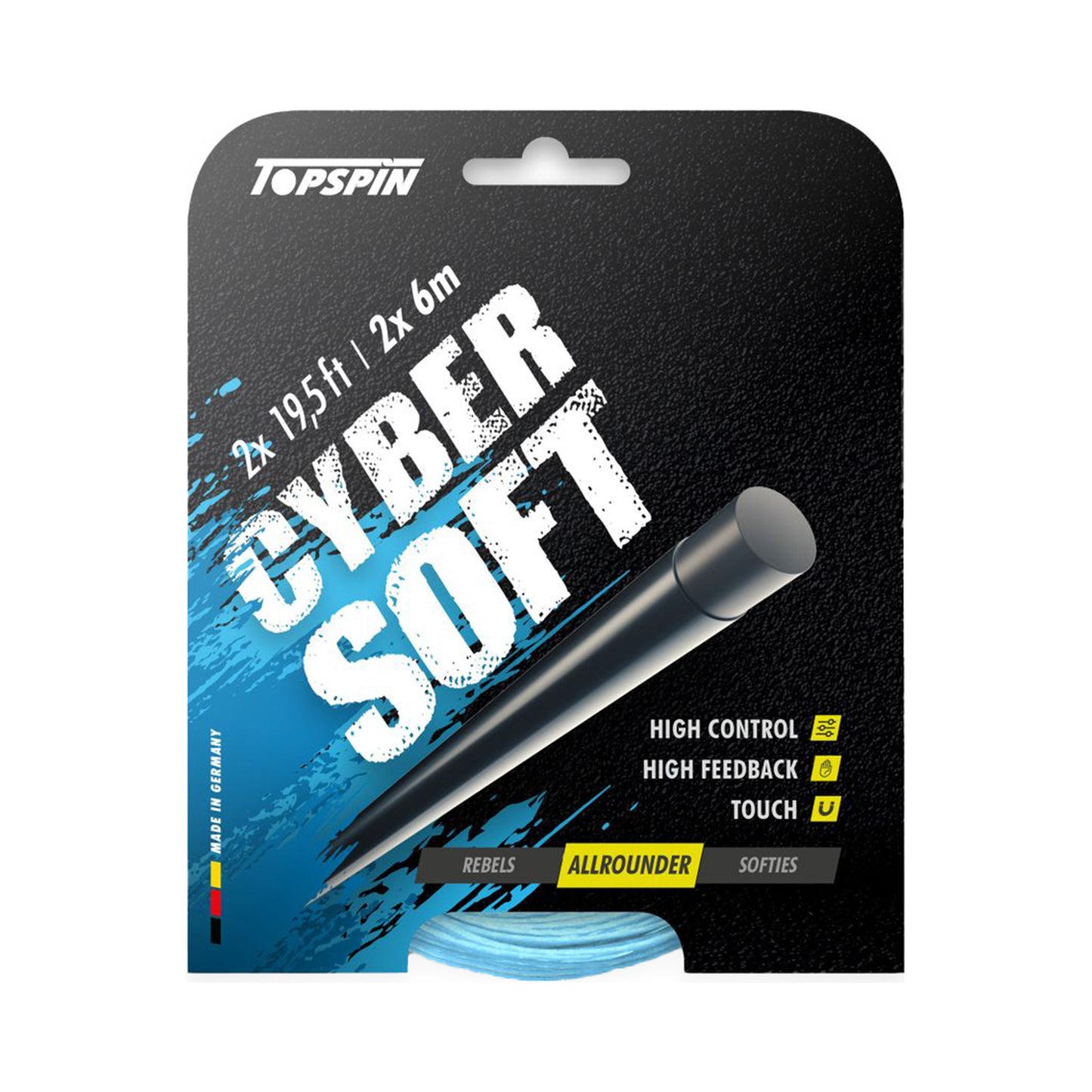 Topspin Cyber Soft 12m Cordage En Garniture-Bleu Clair