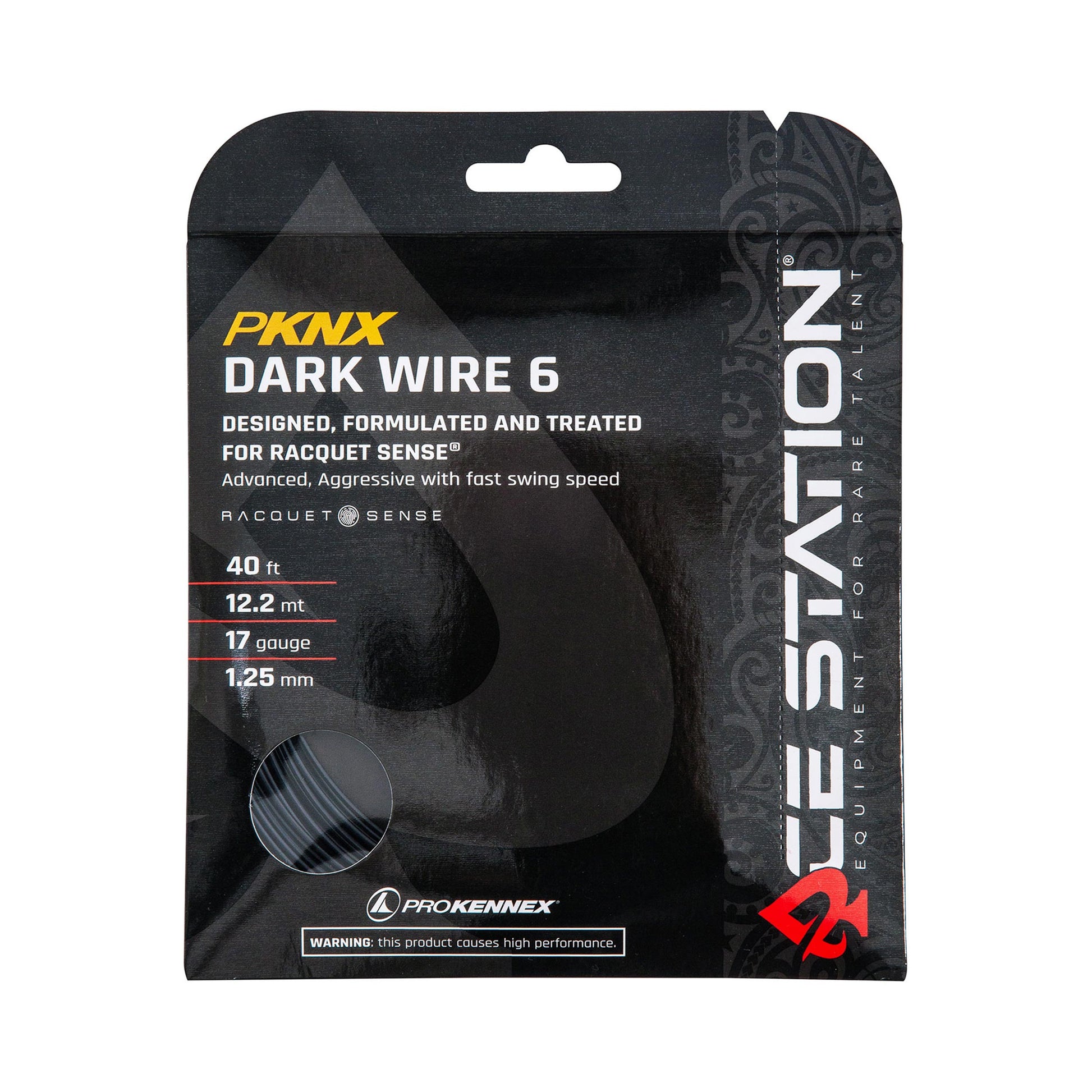 PROKENNEX Dark Wire 6 Cordage En Garniture 12,2m-Noir