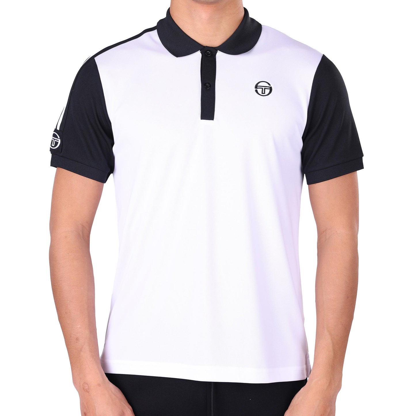 Sergio Tacchini Cesena Polo Hommes - blanc, noir