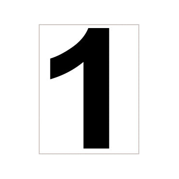 Tegra Platzziffer 1 Schild-Blanc,Noir