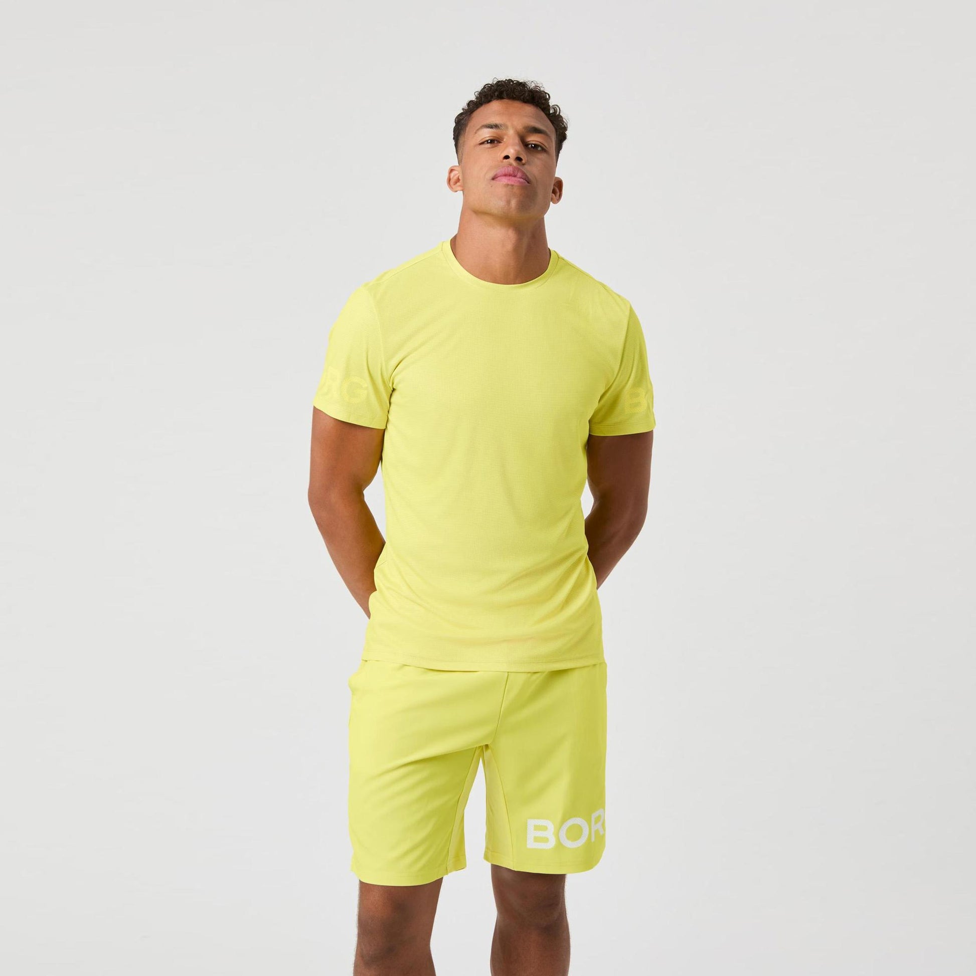 Björn Borg Light T-shirt Hommes - jaune citron