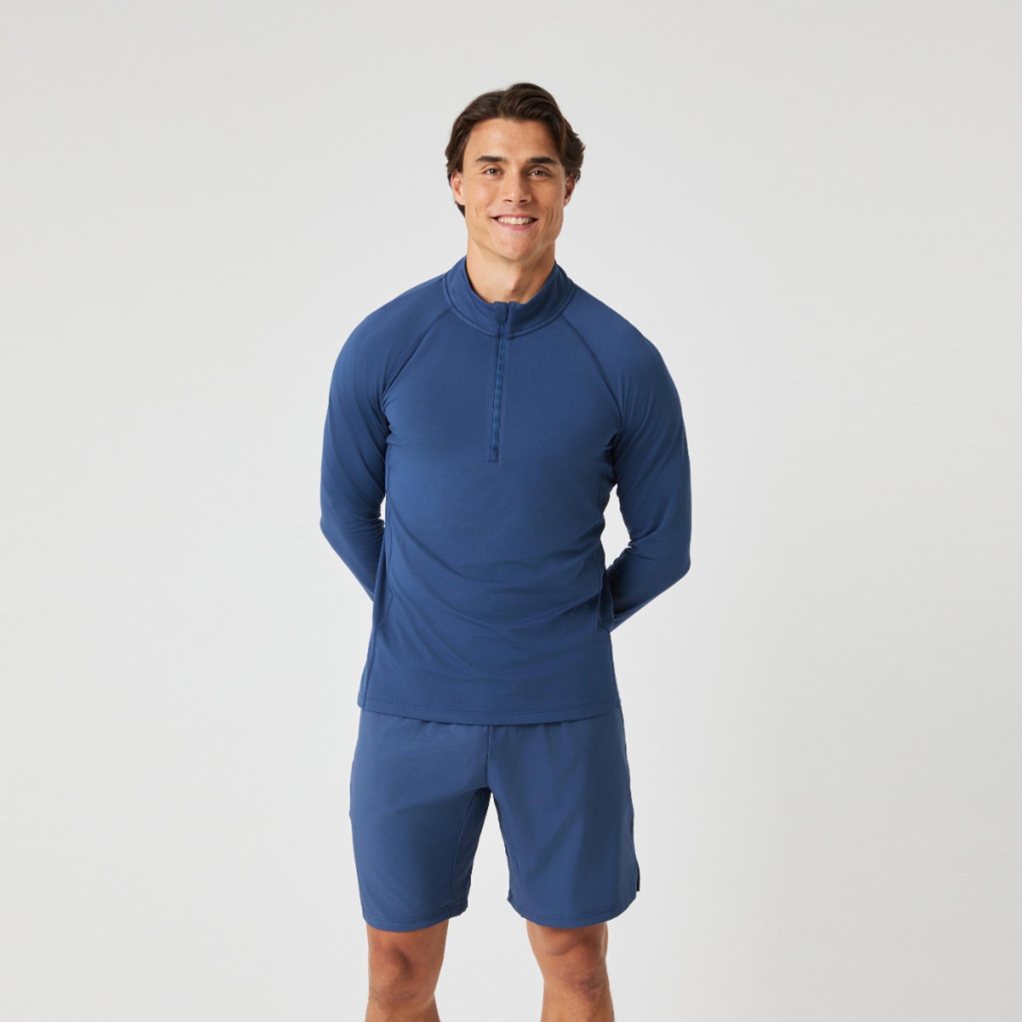 Björn Borg Midlayer Half Zip Haut manches longues Hommes - bleu foncé