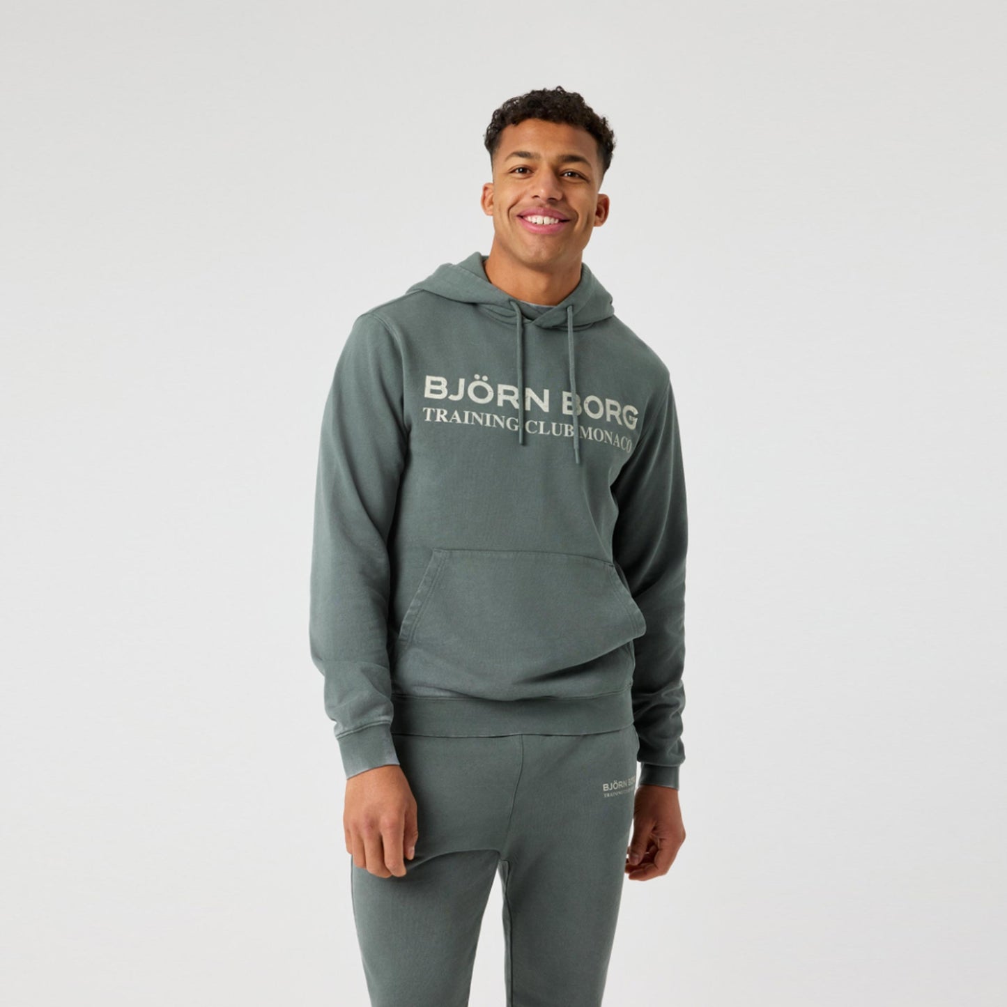 Björn Borg Classic Print Sweat à capuche Hommes-vert foncé