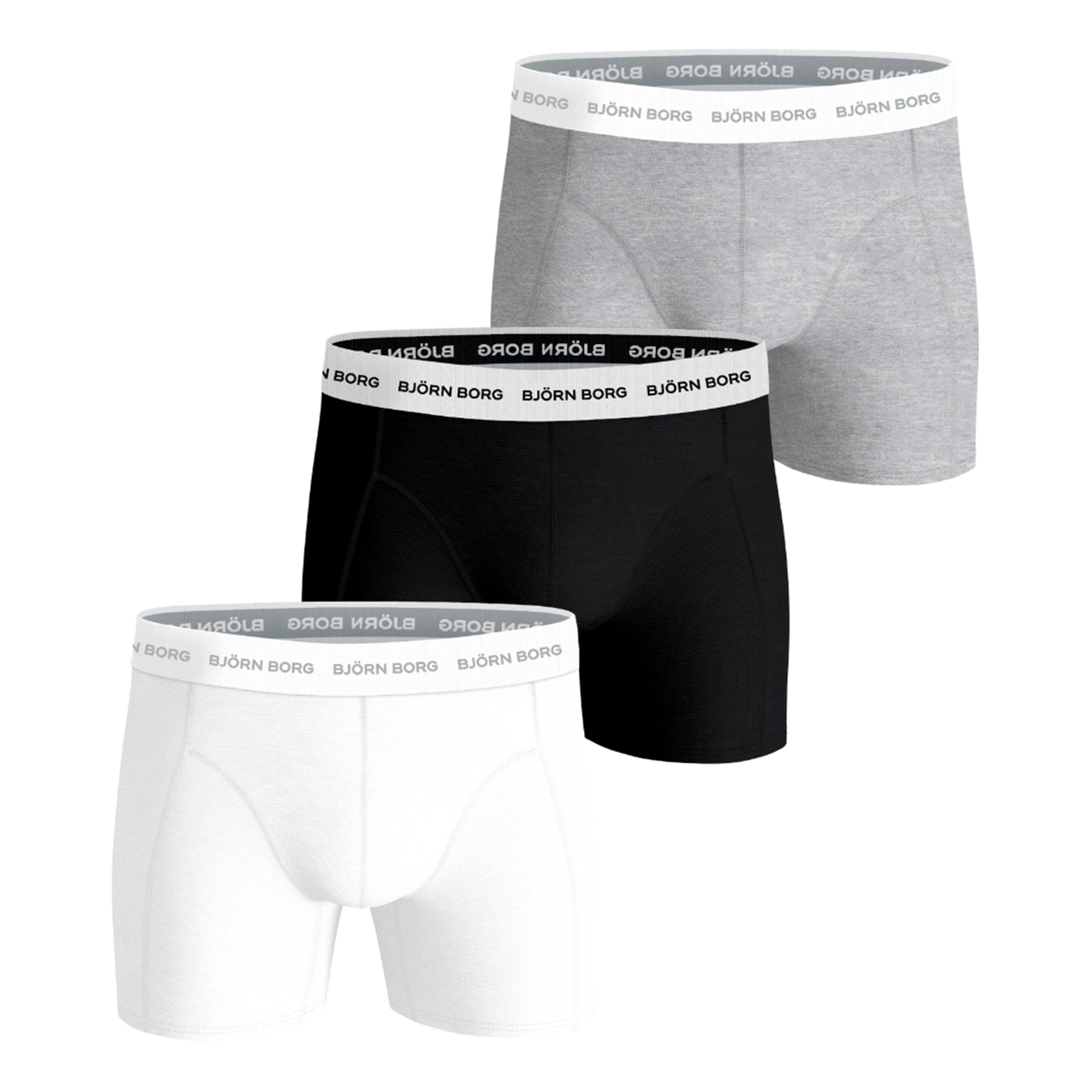 Björn Borg Cotton Stretch Caleçon Pack de 3 Hommes - noir, multicouleur