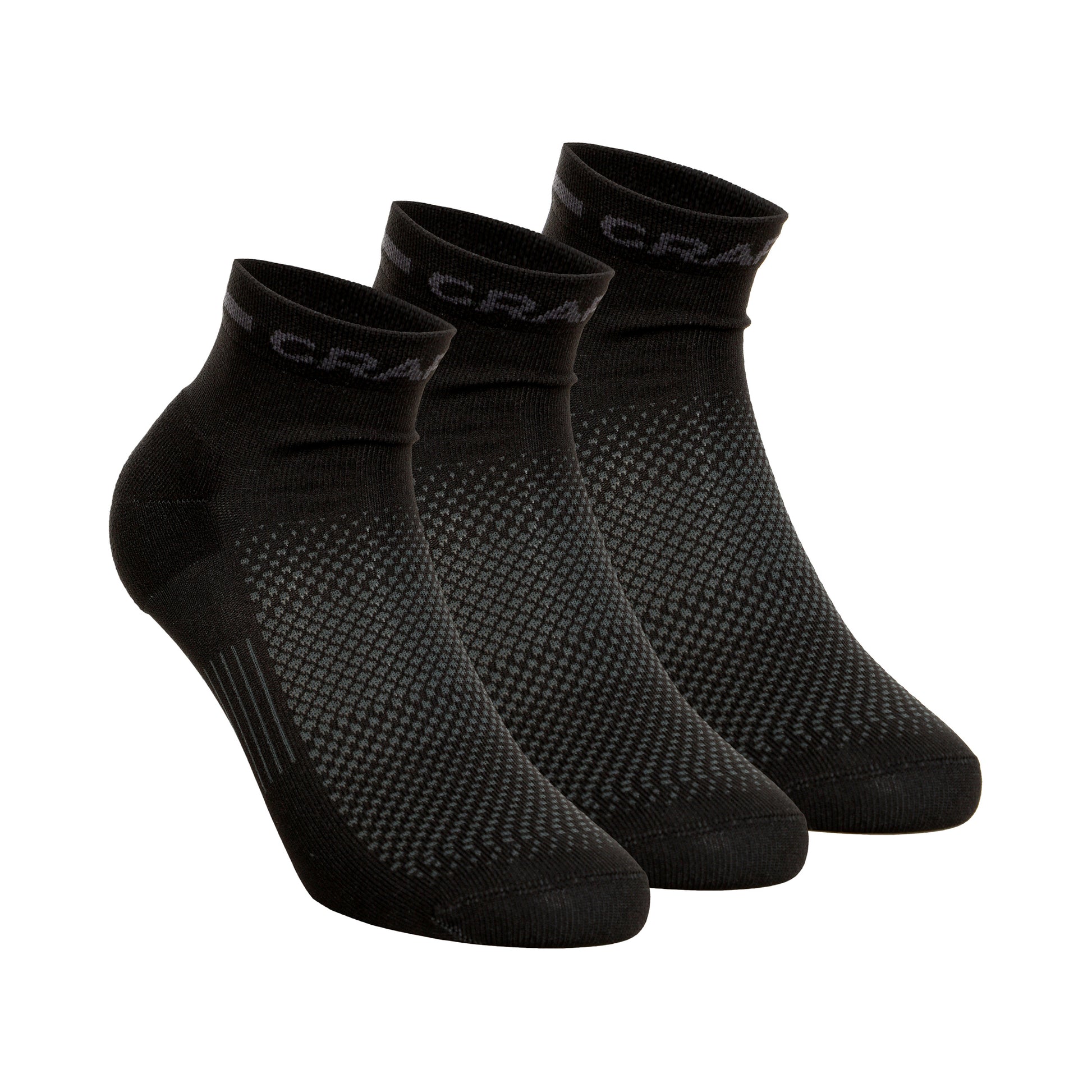 Craft Core Dry Mid Chaussettes De Running Pack De 3-Noir