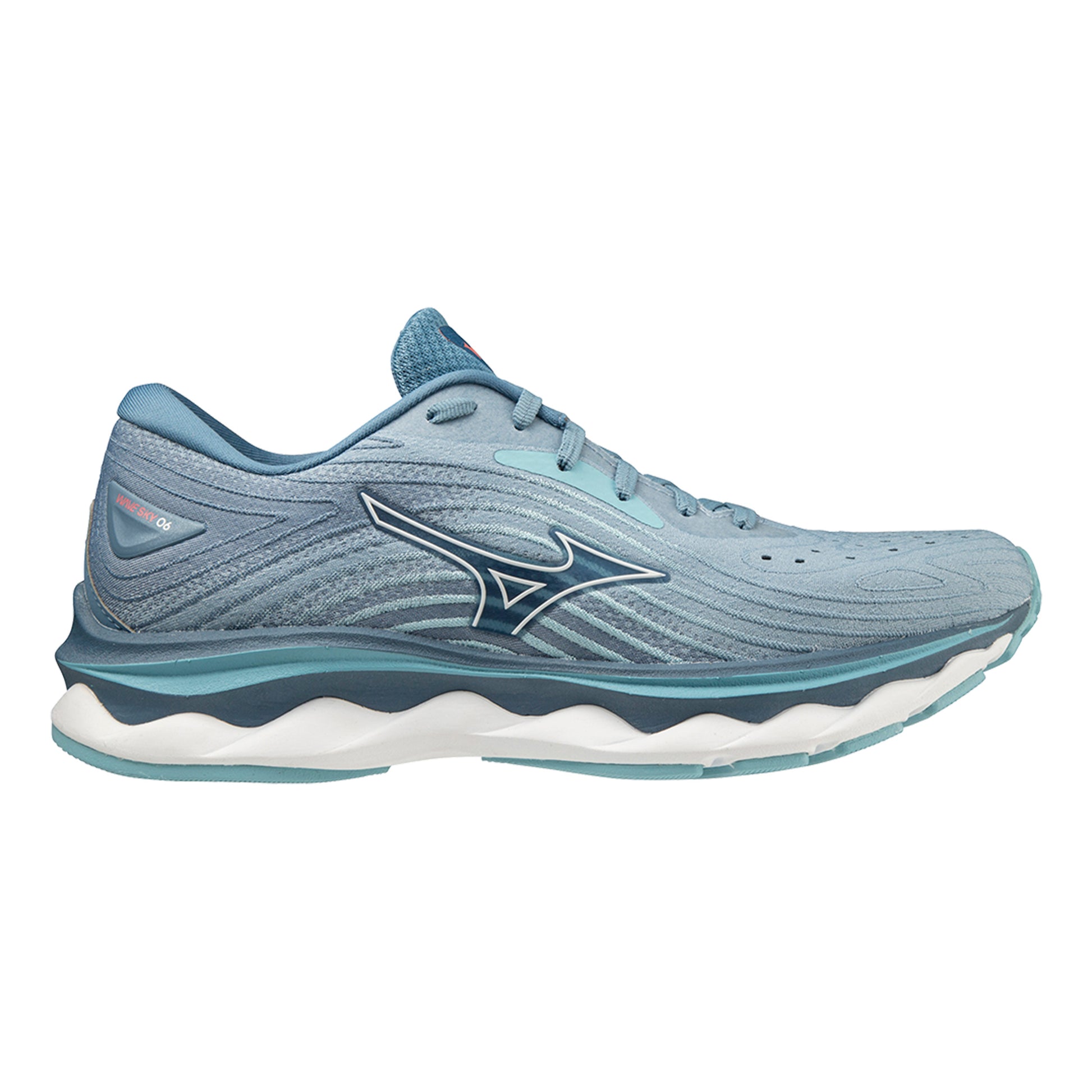Mizuno Wave Sky 6 Chaussure De Running Sans Stabilisateurs Femmes-Bleu,Blanc