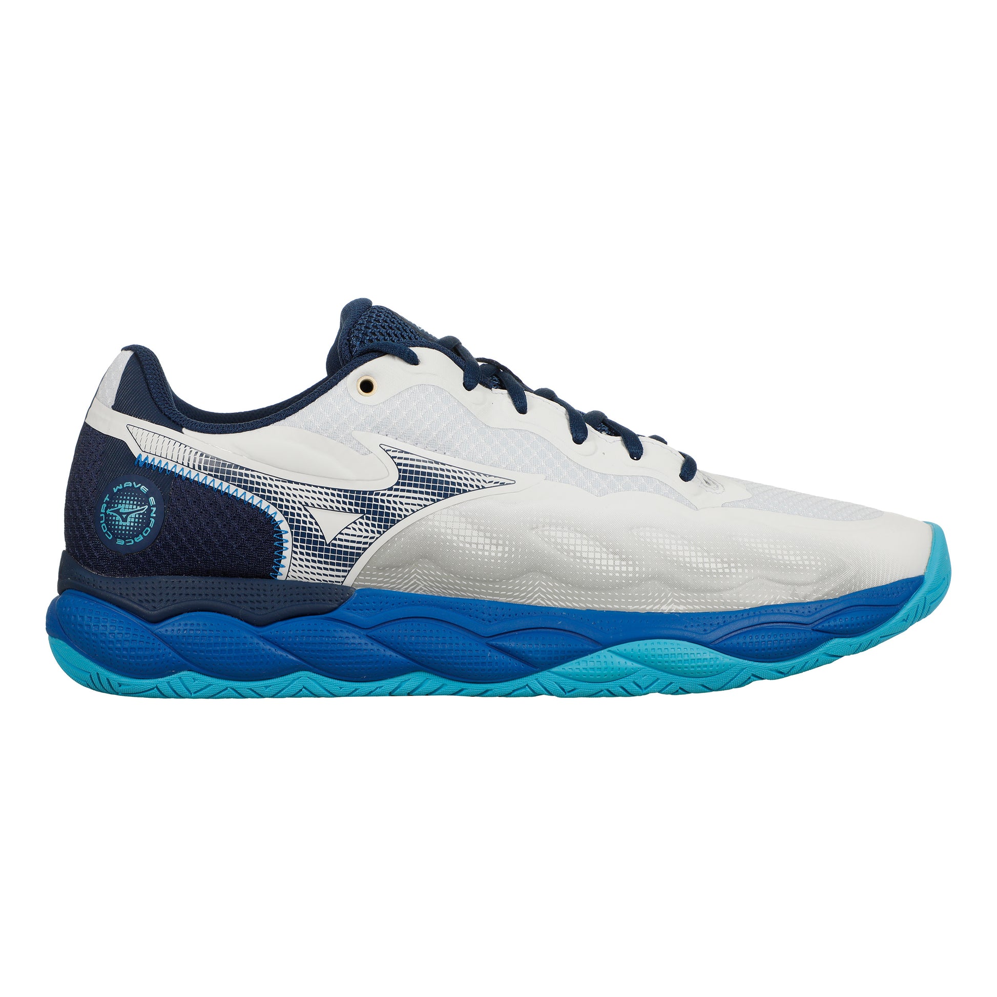 Mizuno Wave Enforce Court Chaussures toutes surfaces Hommes - blanc, bleu foncé