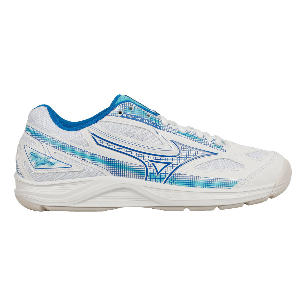 Mizuno Break Shot Chaussure Moquette Femmes-Blanc,Bleu Clair