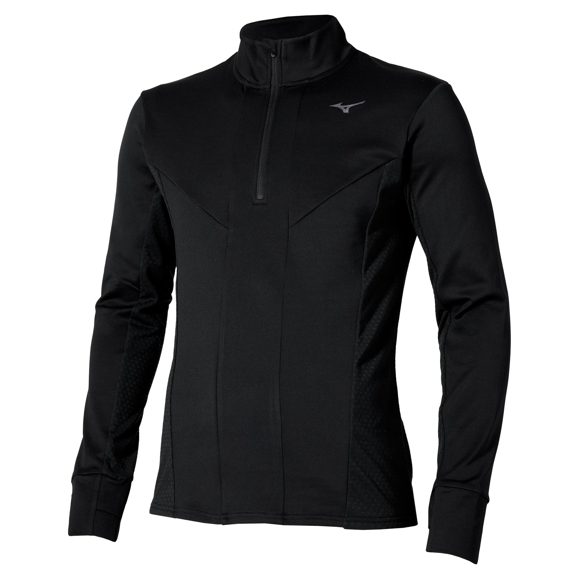 Mizuno Active Warmalite Half Zip Maillot De Course Hommes-Noir