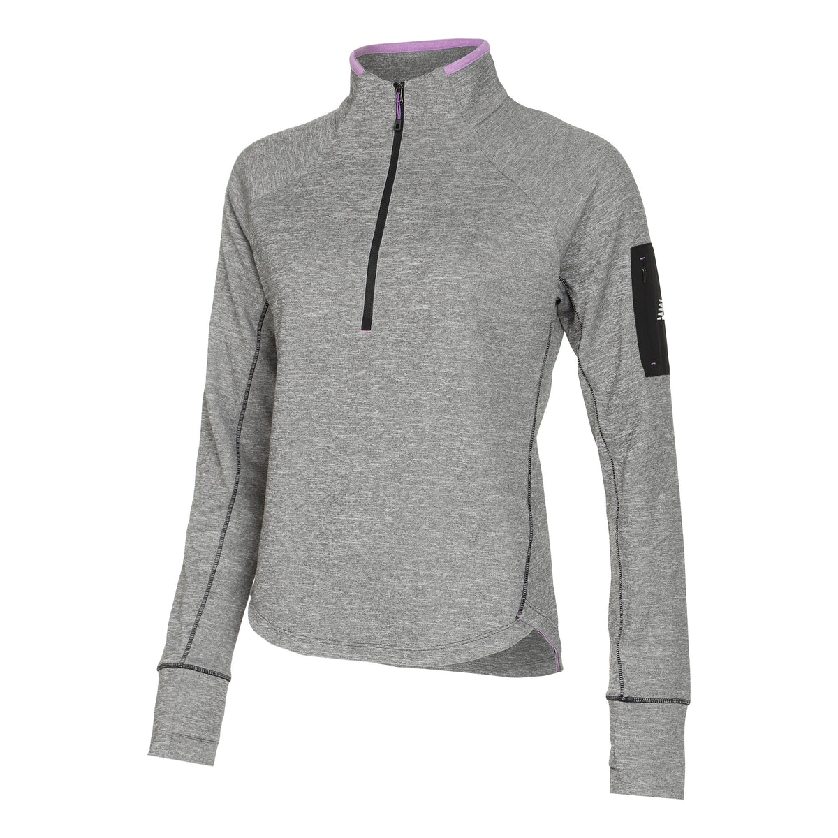 New Balance AT Half-Zip Haut manches longues Femmes - gris,