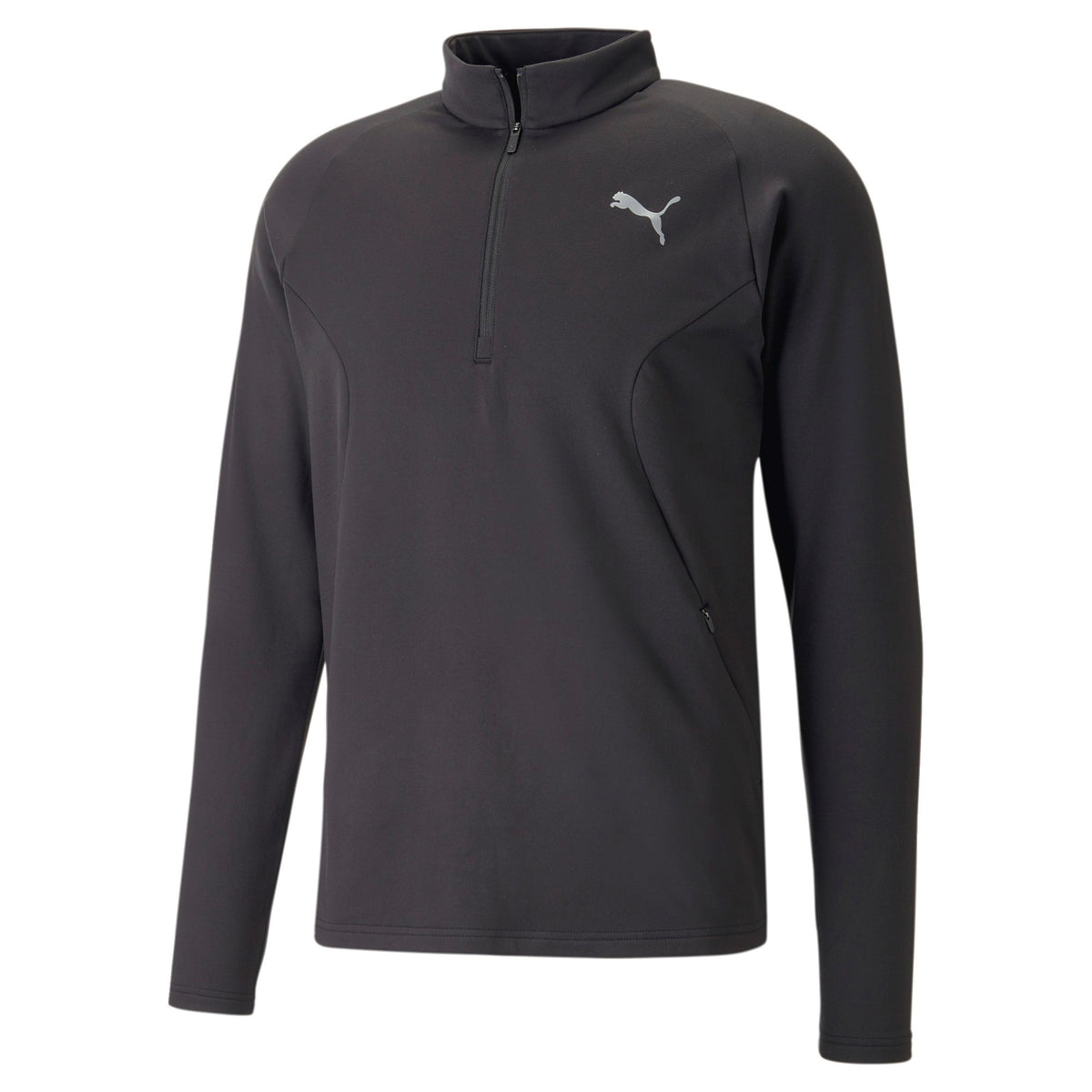 Puma Run Cloudspun Knit Half-Zip Haut Manches Longues Hommes-Noir