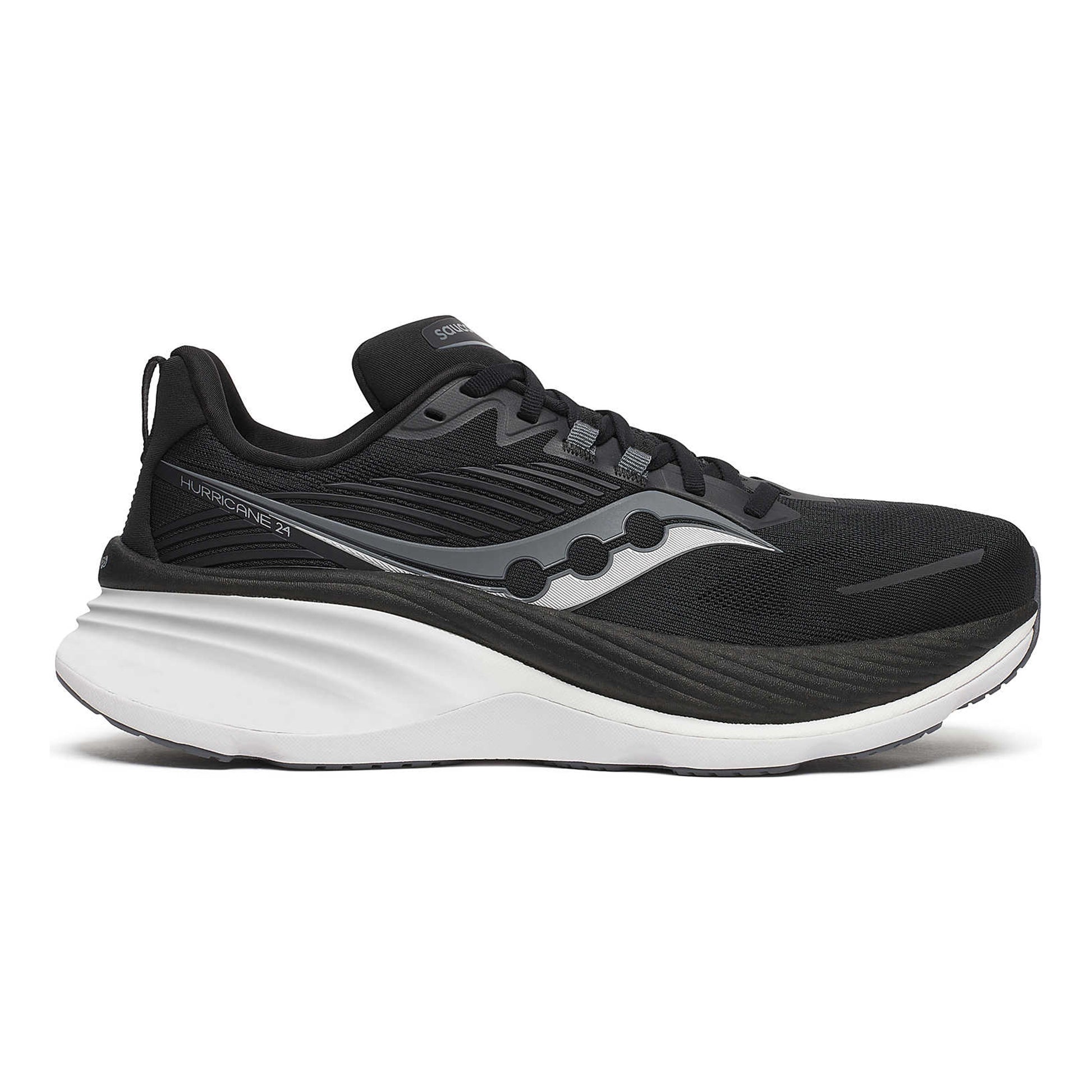 Saucony Hurricane 24 Chaussure De Running Avec Stabilisateurs Hommes-Noir,Gris