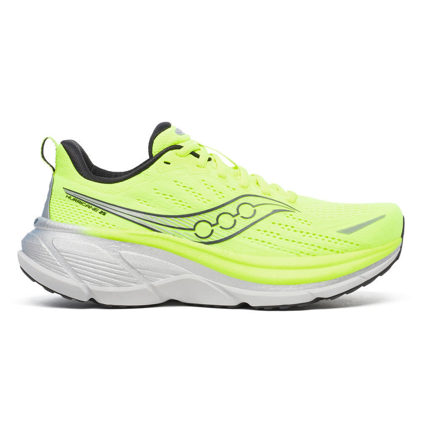 Saucony Hurricane 25 Chaussure de running avec stabilisateurs Hommes-jaune citron, noir