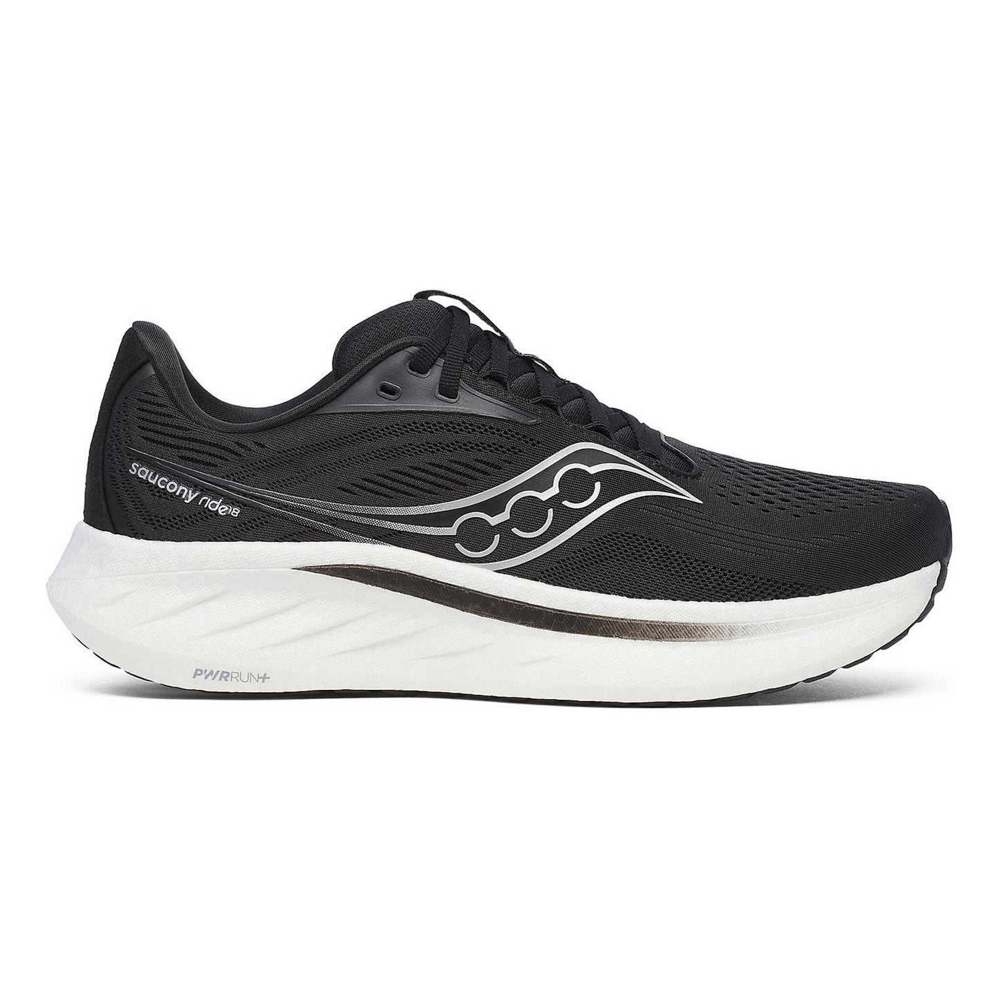 Saucony Ride 18 Chaussure De Running Sans Stabilisateurs Hommes-Noir,Blanc