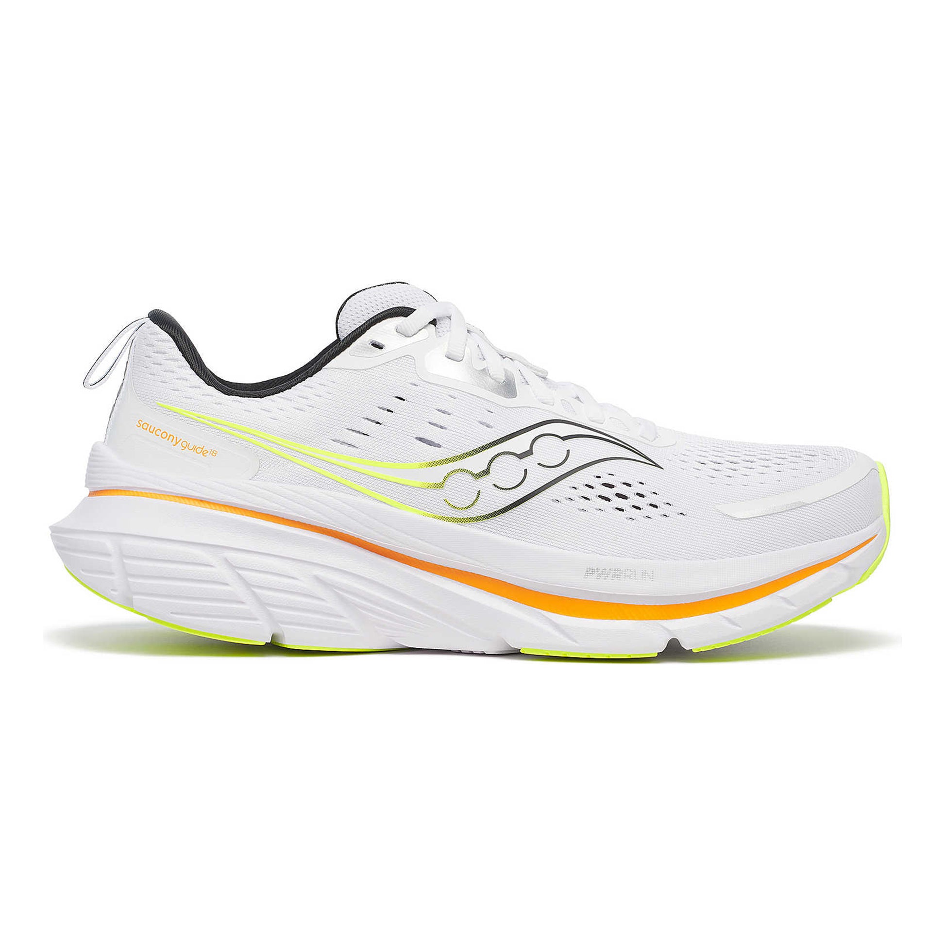 Saucony Guide 18 Chaussure de running avec stabilisateurs Hommes - blanc, orange