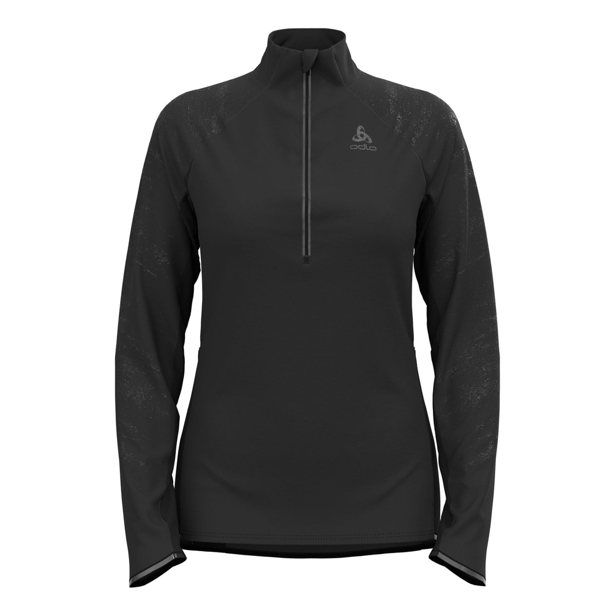 Odlo Zeroweight Ceramiwarm Reflective Mid Layer Half-Zip Top De Course Femmes-Noir