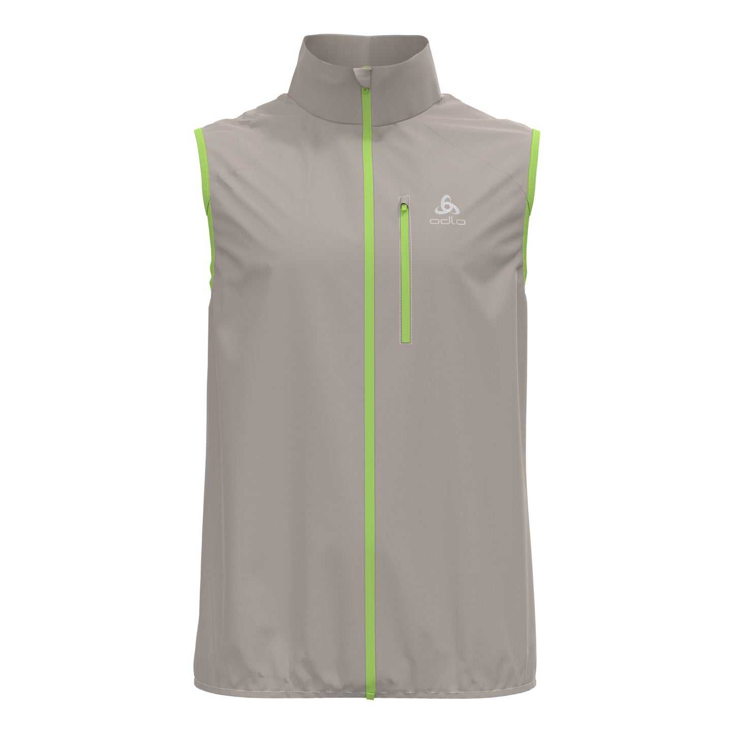 Odlo Zeroweight Gilets de course Hommes - argent, vert clair