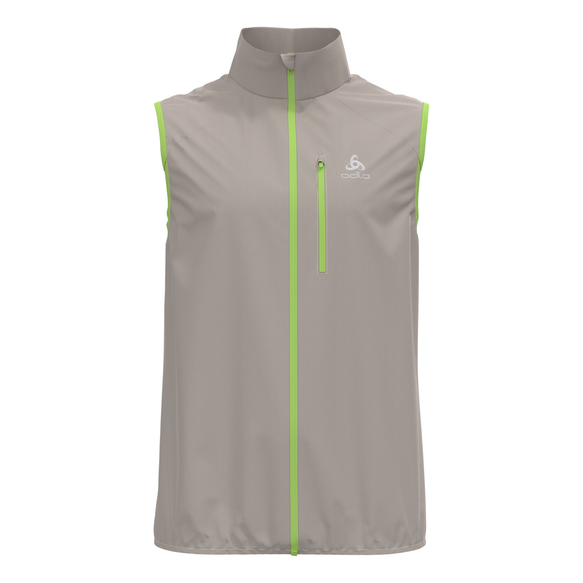 Odlo Zeroweight Gilets de course Hommes - argent, vert clair