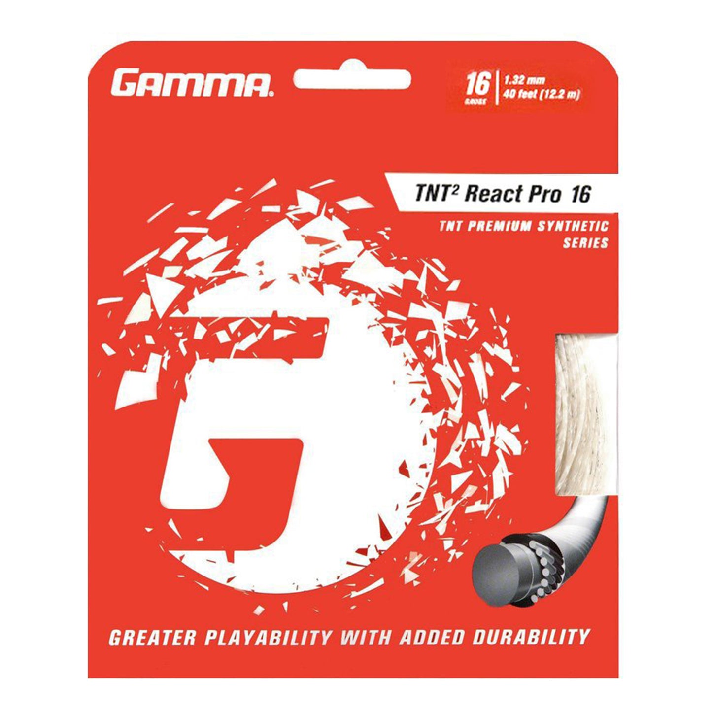 Gamma TNT² React Pro Cordage En Garniture 12,2m-Blanc