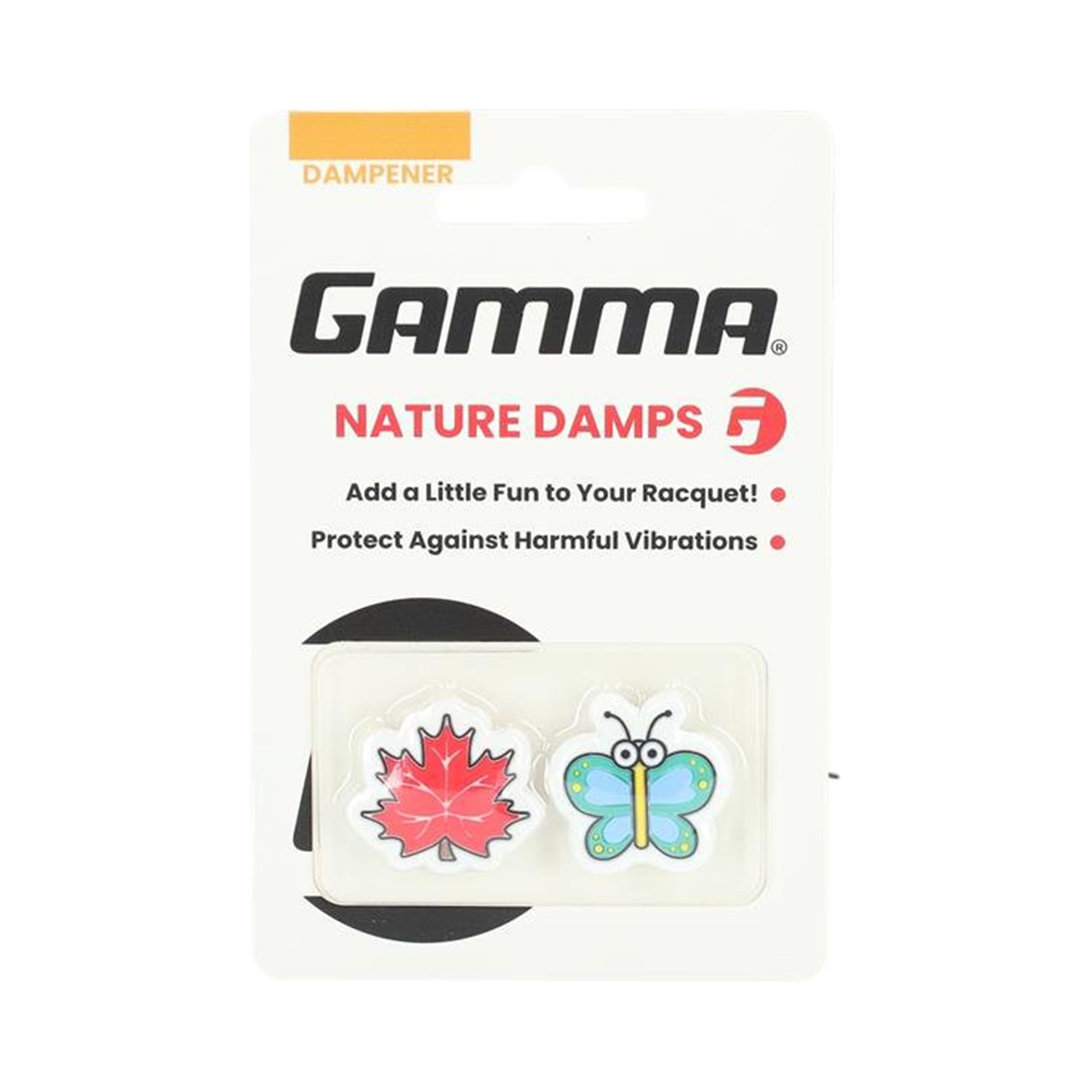 Gamma Shockbuster Ahornblatt/Schmetterling Antivibrateur-Orange,Turquoise