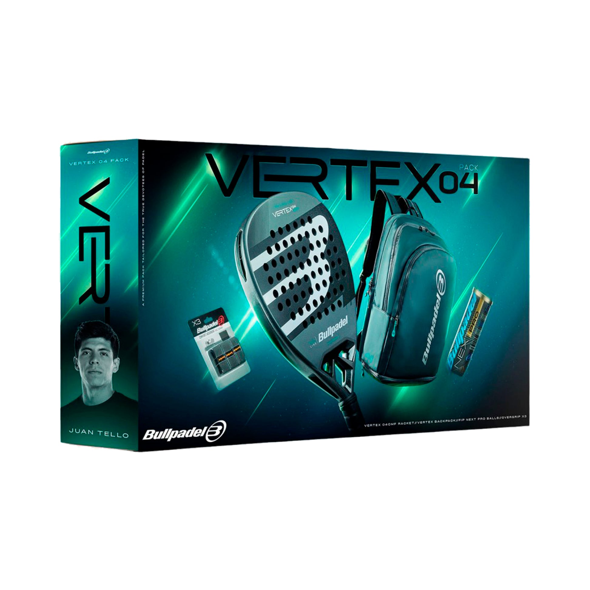 Bullpadel Vertex 04 Pack Man Lot de raquettes Padel + sac à dos-noir