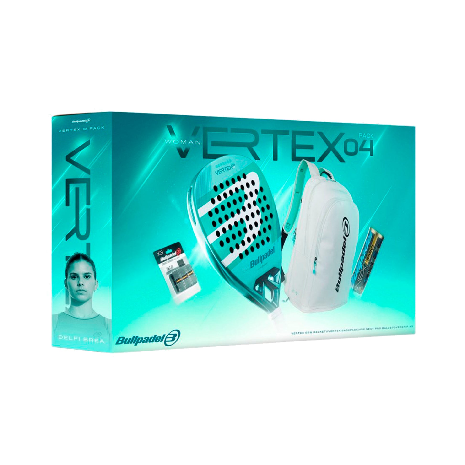 Bullpadel Vertex 04 Pack Woman Lot de raquettes Padel + sac à dos-blanc