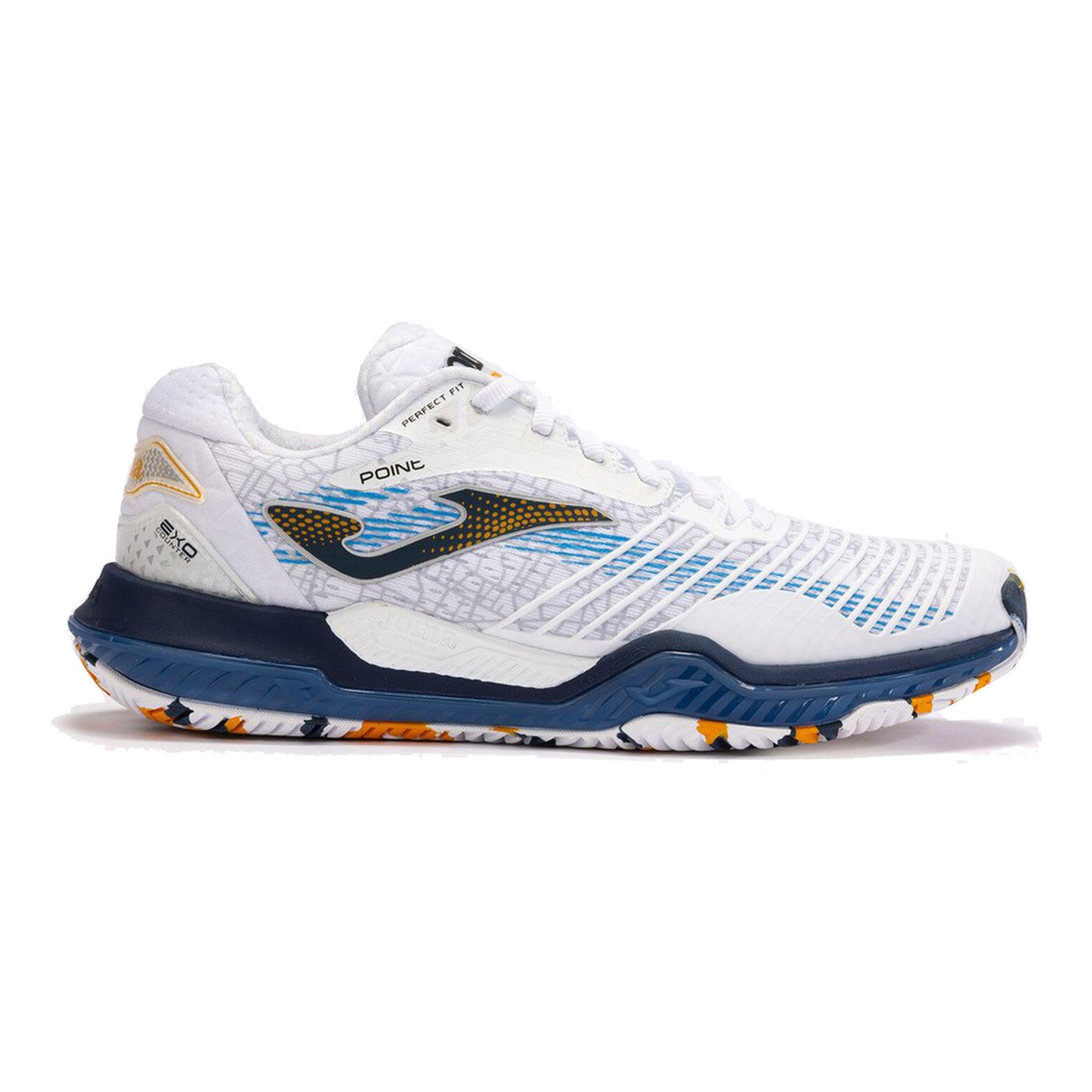 Joma Point Chaussure Terre Battue Hommes-Blanc,Bleu Foncé