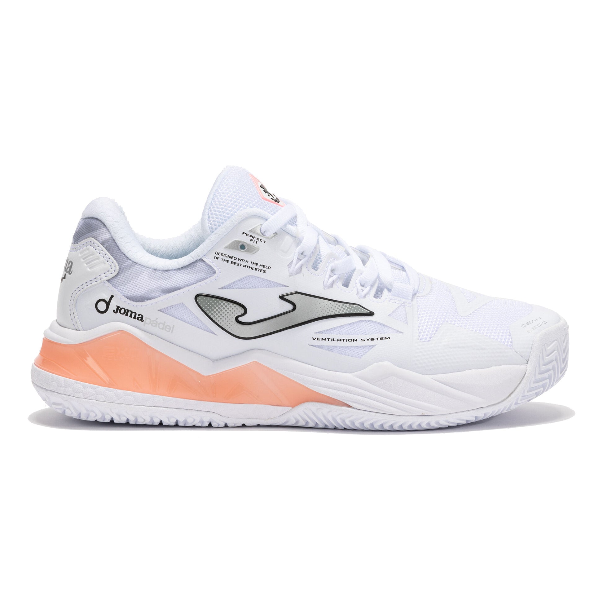 Joma Spin Chaussures padel Femmes - blanc, corail