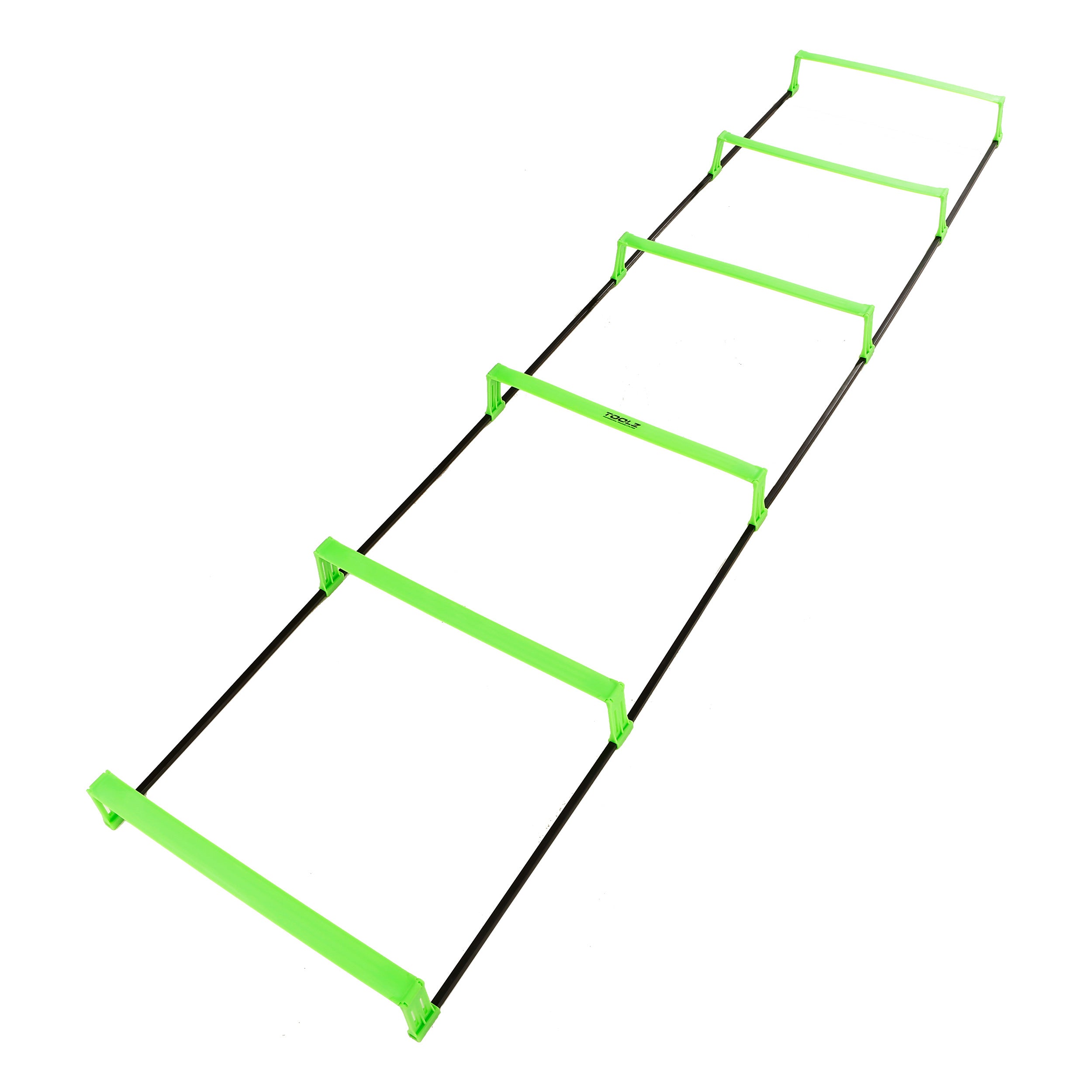 TOOLZ Koordinationsleiter Mit Hürde 2m Aide À L’entraînement 2m-Noir,Vert