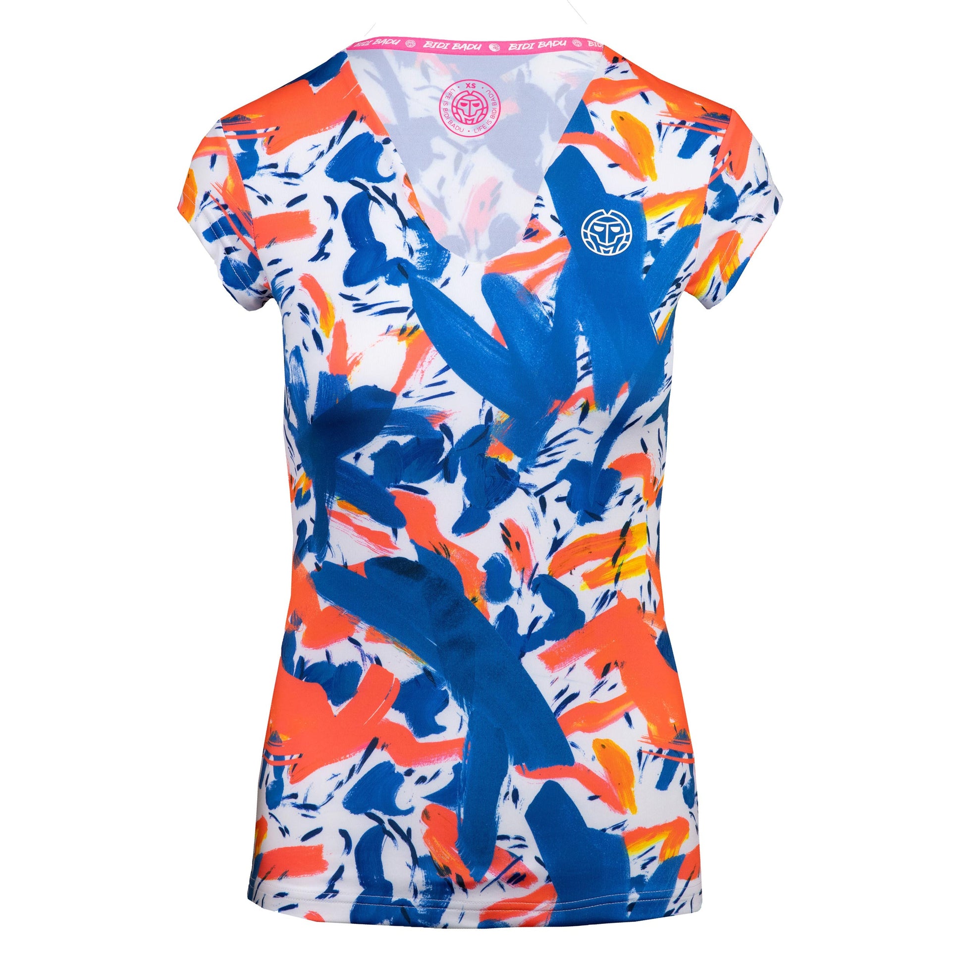 BIDI BADU Bella 2.0 Tech V-Neck T-shirt Femmes-Bleu Foncé,Multicouleur