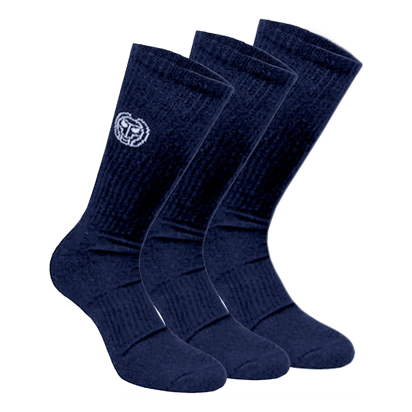 BIDI BADU Don Carlito Crew Move Chaussettes De Tennis Pack De 3-Bleu Foncé,Blanc