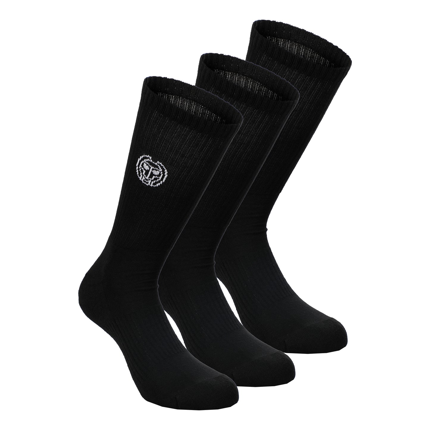 BIDI BADU Don Carlito Crew Move Chaussettes De Tennis Pack De 3-Noir,Blanc