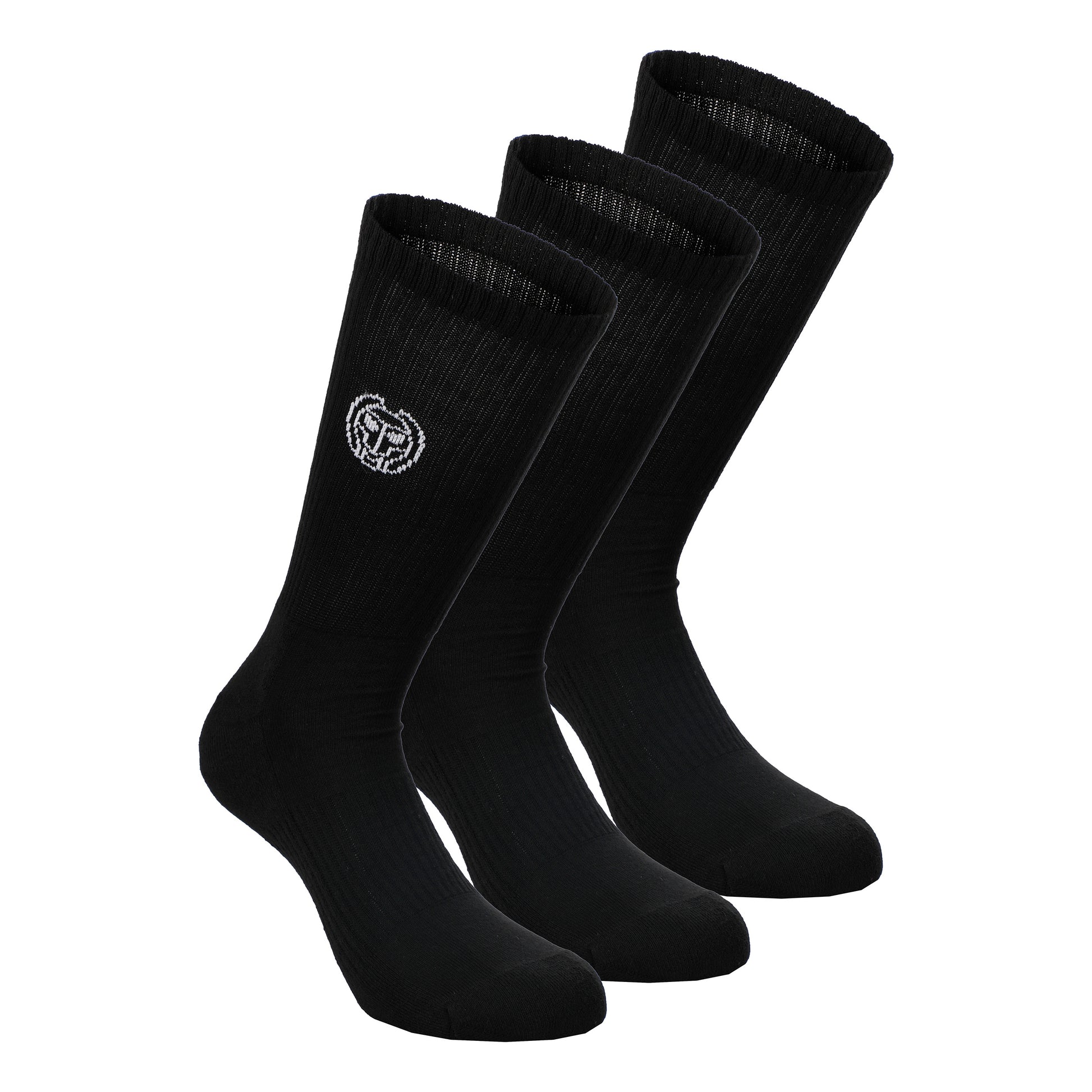 BIDI BADU Don Carlito Crew Move Chaussettes De Tennis Pack De 3-Noir,Blanc