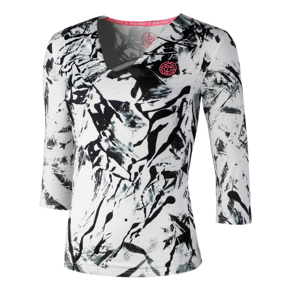 BIDI BADU Ariana Tech V-Neck Haut manches longues Femmes - noir, blanc