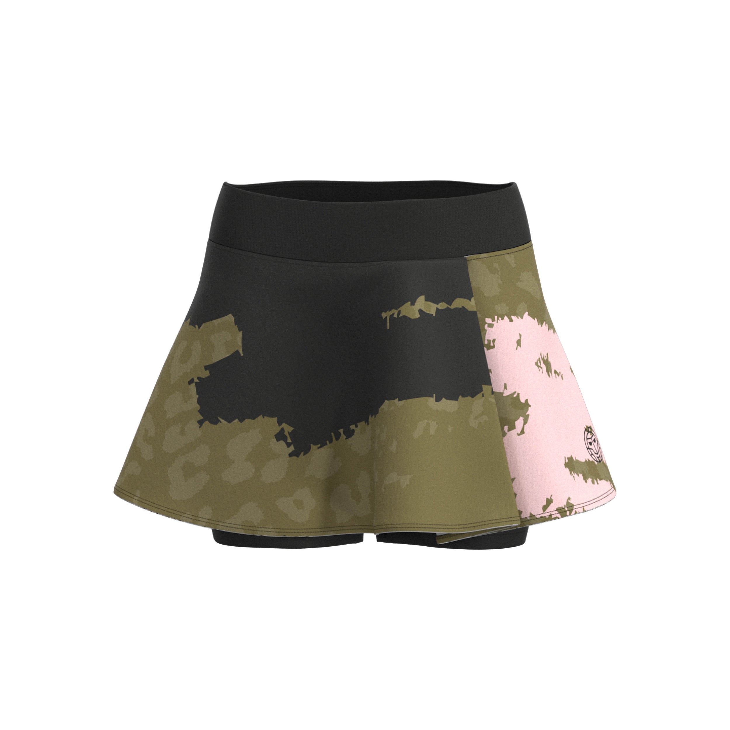 BIDI BADU Crew Wavy Jupe Femmes - vert olive, multicouleur
