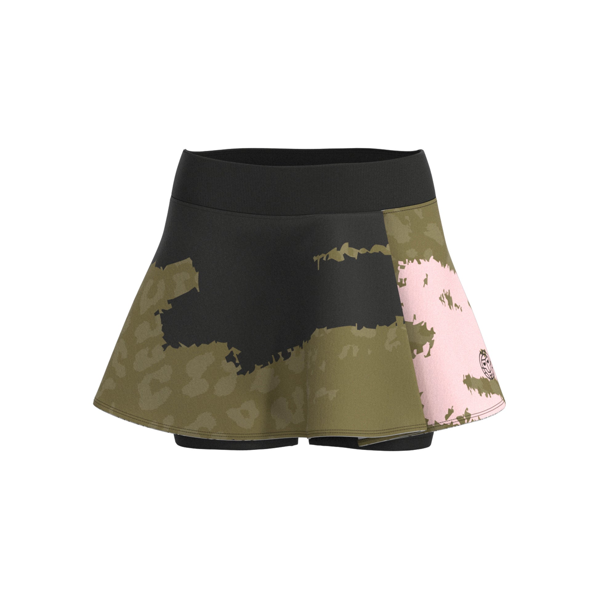 BIDI BADU Crew Wavy Jupe Femmes - vert olive, multicouleur