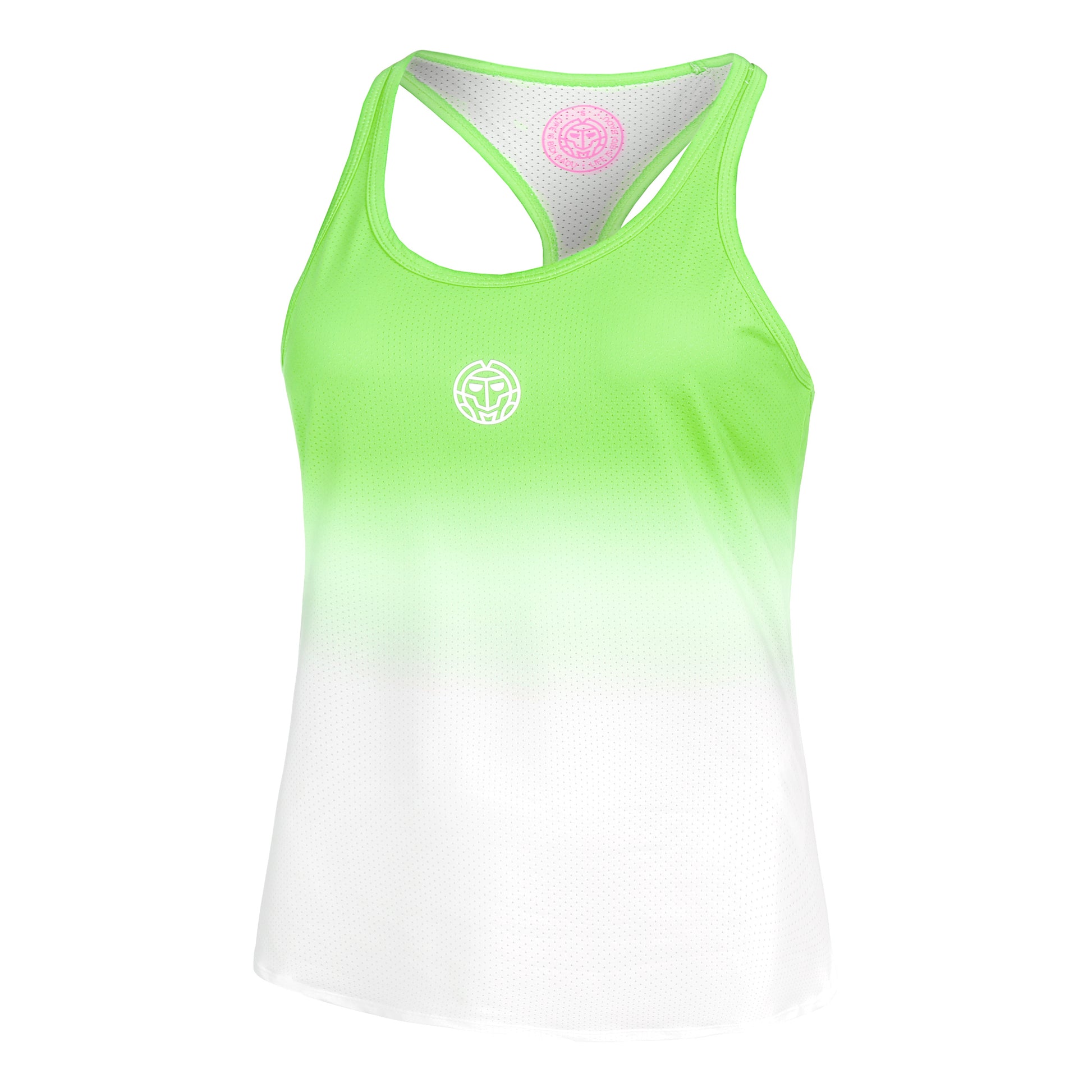 BIDI BADU Crew Gradiant Débardeur Tank Top Femmes-Vert Fluo,Blanc
