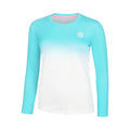 Crew Gradiant Haut Manches Longues Filles-Turquoise,Blanc