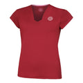 Crew V-Neck T-shirt Femmes - rouge foncé,
