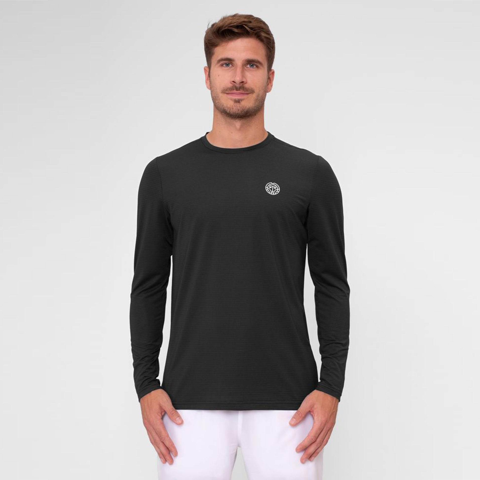 BIDI BADU Crew Roundneck Haut Manches Longues Hommes-Noir